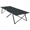 Chaise longue pliable de avec sac de transport, noire, en tissu oxford 600D. 