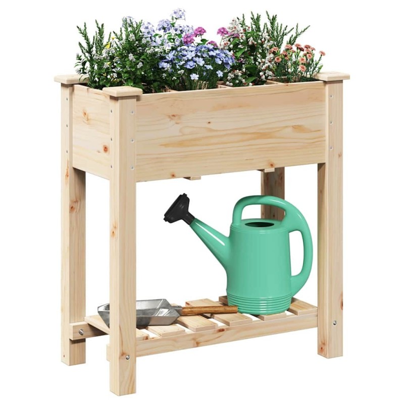 Jardinière avec grilles 71x37x76 cm en bois massif de pin 