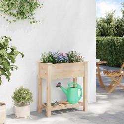 Jardinière avec grilles 71x37x76 cm en bois massif de pin 