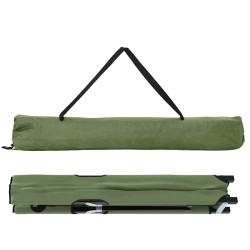 Lit de soleil pliable avec sac de transport vert armée en toile Oxford 600D 