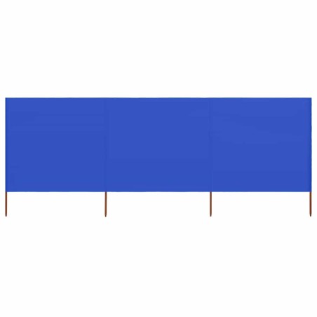 Paravent 3 panneaux Tissu 400 x 160 cm Bleu azuré 