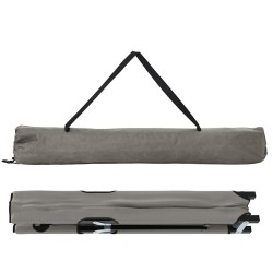 Lit de soleil pliable avec sac de transport, gris, tissu Oxford 600D. 