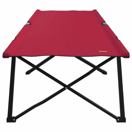 Lit de plage pliant avec sac de transport Rouge en tissu Oxford 600D 