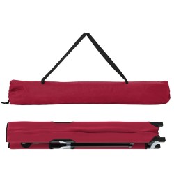 Lit de plage pliant avec sac de transport Rouge en tissu Oxford 600D 