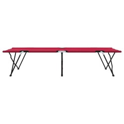 Lit de plage pliant avec sac de transport Rouge en tissu Oxford 600D 
