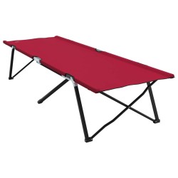 Lit de plage pliant avec sac de transport Rouge en tissu Oxford 600D 