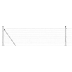 Kit de poteaux de clôture Ensemble de 2 Acier galvanisé 10 x 0,5 m 
