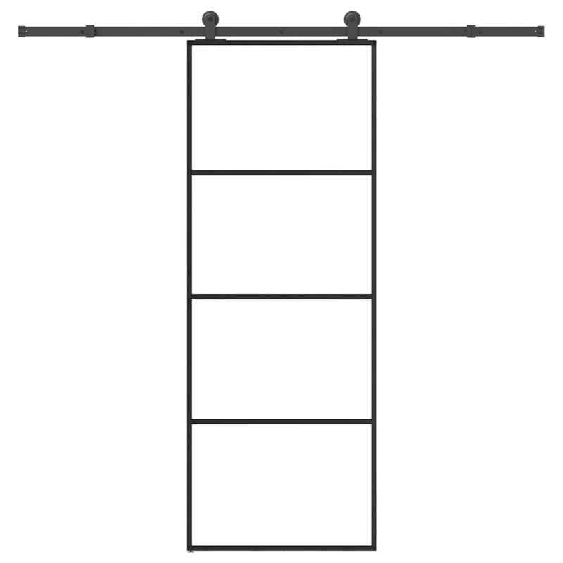 Porte coulissante avec kit de quincaillerie 76x205 cm Verre ESG 