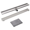 Drain de douche linéaire 1030 x 140 mm Acier inoxydable 