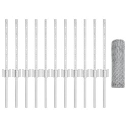 Poteaux de Clôture 11 pcs U-Channel 40 cm Acier Galvanisé 