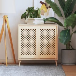 Portes d'armoires en treillis 2 pcs 39,5x69 cm pin massif 