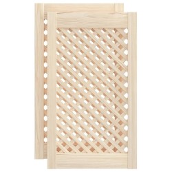 Portes d'armoires en treillis 2 pcs 39,5x69 cm pin massif 