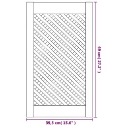 Portes d'armoires en treillis 2 pcs 39,5x69 cm pin massif 