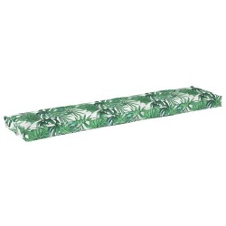 Coussins de palette pour banc 2 pcs Motif de feuille 180x40x8 cm Tissu Oxford 