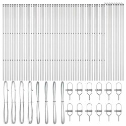 Poteaux de clôture - 52 pièces Ø32 mm 150 cm en acier galvanisé 
