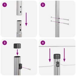 Poteaux de clôture - 52 pièces Ø32 mm 150 cm en acier galvanisé 