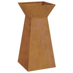 Jardinière en Acier Corten avec Bol de 35x35x73 cm 