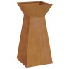 Jardinière en Acier Corten avec Bol de 35x35x73 cm 