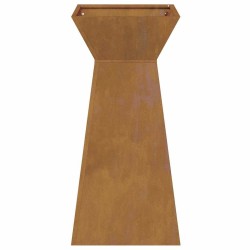 Jardinière en Acier Corten avec Bol de 35x35x73 cm 