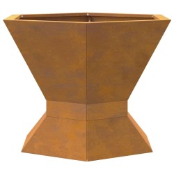 vieXL Foyer Hexagonal 50x50x40 cm Acier résistant aux intempéries 