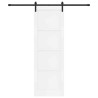 Porte Coulissante avec Ensemble de Quincaillerie Blanche 78x232 cm en Bois de Pin Massif 