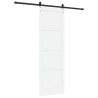 Porte Coulissante avec Ensemble de Quincaillerie Blanche 78x232 cm en Bois de Pin Massif 