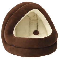 Lit pour chat 50x50x45 cm Marron et crème 