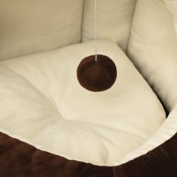Lit pour chat 50x50x45 cm Marron et crème 
