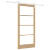 Porte Coulissante avec Kit Quincaillerie 93x202 cm Bois Massif Pin 