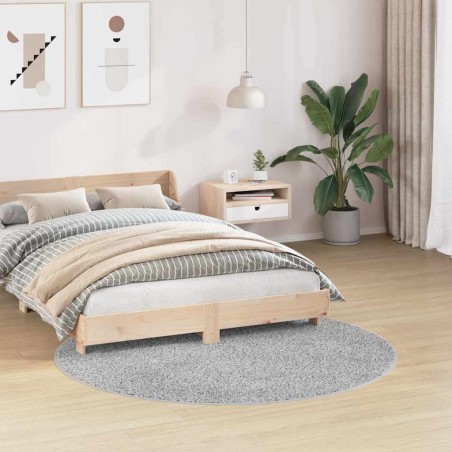 Tapis Shaggy avec support en latex Gris ø160 cm 