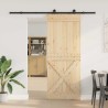Porte coulissante et kit de quincaillerie 90x210 cm pin massif 