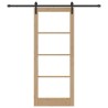 Porte coulissante avec kit de quincaillerie 'ORKDAL'en bois massif et verre 
