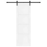 Porte coulissante avec quincaillerie blanche 78x232 cm en bois massif de pin 