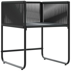 Chaises de Jardin avec Coussins 4 pcs Noir Rattan Poly 