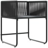 Chaises de Jardin avec Coussins 4 pcs Noir Rattan Poly 