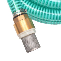 Tuyau d'aspiration avec raccords en laiton 10 m 25 mm Vert 