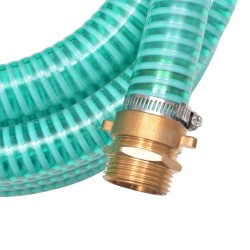 Tuyau d'aspiration avec raccords en laiton 10 m 25 mm Vert 