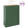 Sacs en papier 250 pcs avec poignées vert 32x12x42 cm 