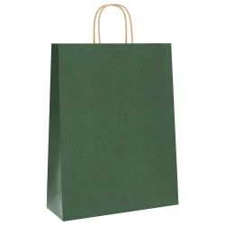 Sacs en papier 250 pcs avec poignées vert 32x12x42 cm 