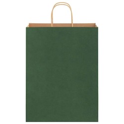 Sacs en papier 250 pcs avec poignées vert 32x12x42 cm 