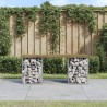 Banc de jardin design gabion 103x31x42 cm bois de pin imprégné 