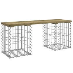 Banc de jardin design gabion 103x31x42 cm bois de pin imprégné 