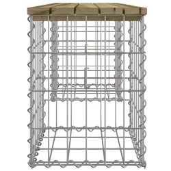 Banc de jardin design gabion 103x31x42 cm bois de pin imprégné 