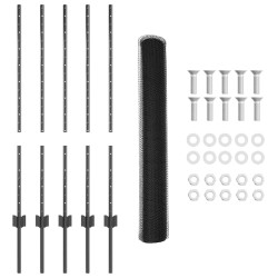 Poteaux de clôture 10 pcs U-Channel Gris 100 cm Acier 