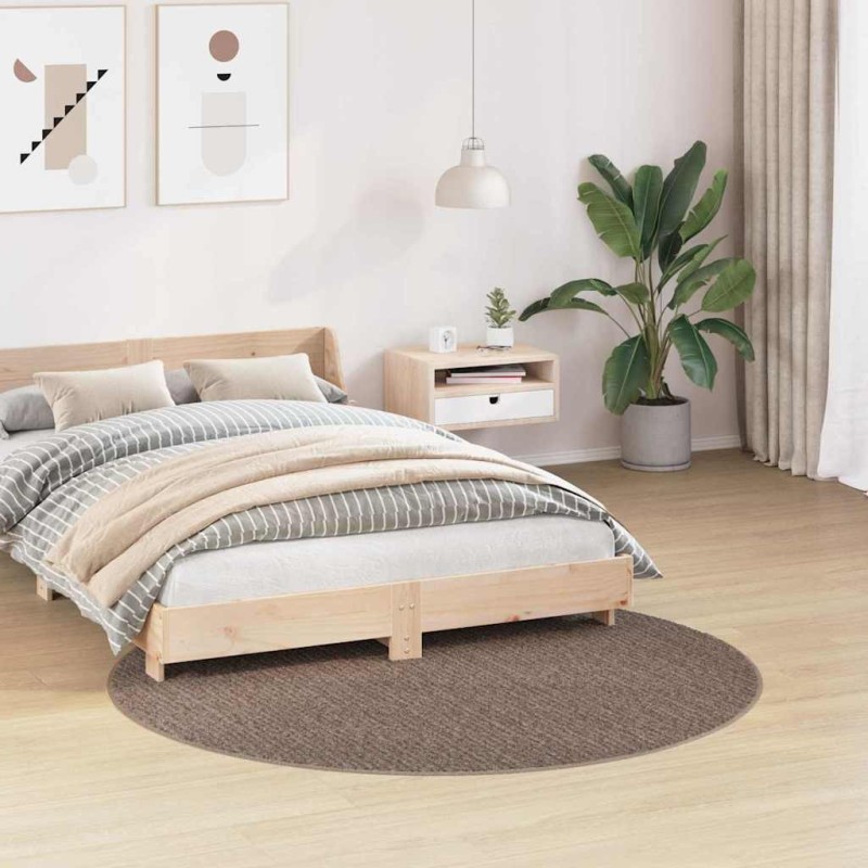 Tapis shaggy avec support en latex Marron ø160 cm 