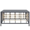 Table de jardin anthracite 70x70x34 cm résine tressée 