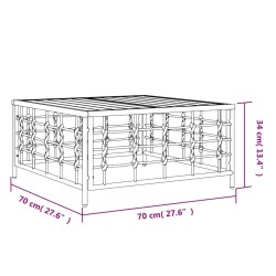 Table de jardin anthracite 70x70x34 cm résine tressée 