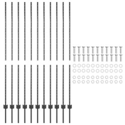 Poteaux de clôture 22 pièces U-Channel gris 150 cm en acier 