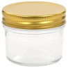 48 pcs Pots à confiture avec couvercle doré Verre 110 ml 