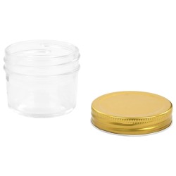48 pcs Pots à confiture avec couvercle doré Verre 110 ml 